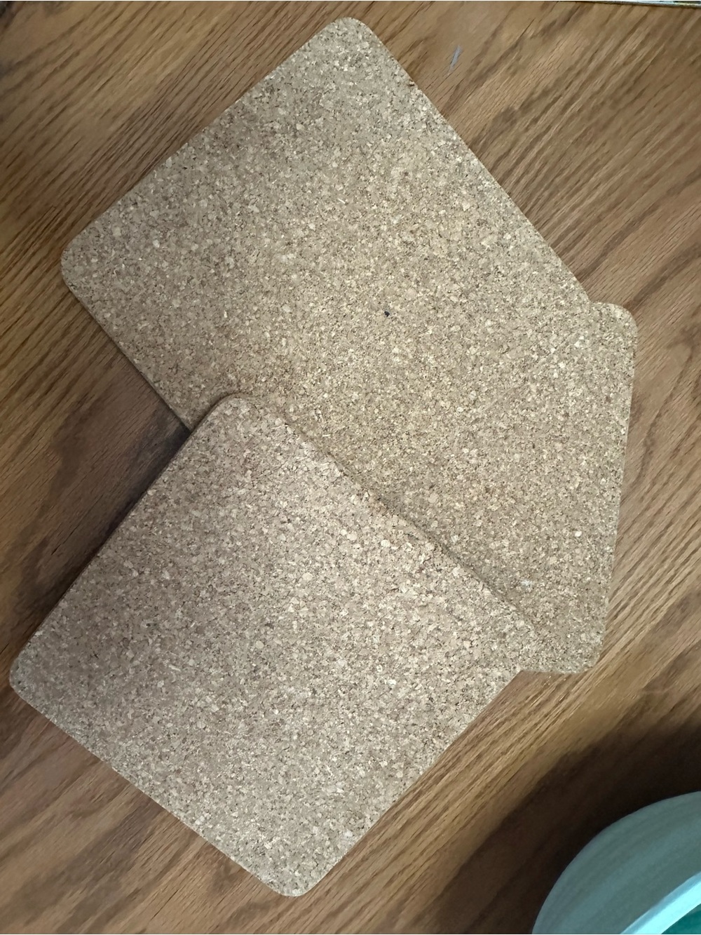 Natural Cork Square Hot Pads - Set of 3